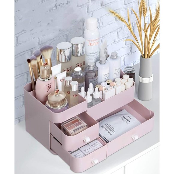 Women's Beautiful Large Capacity Desk Makeup Organizer with Drawers for Cosmetic - Picture 10 of 11